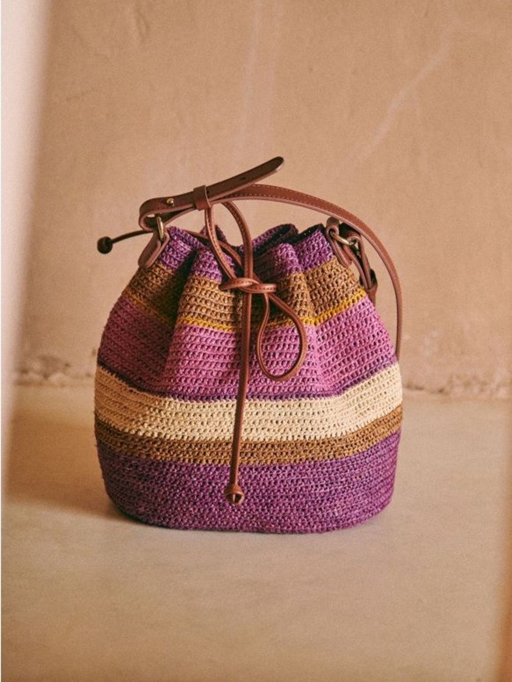 NWT Sezane Farrow Raffia Bag